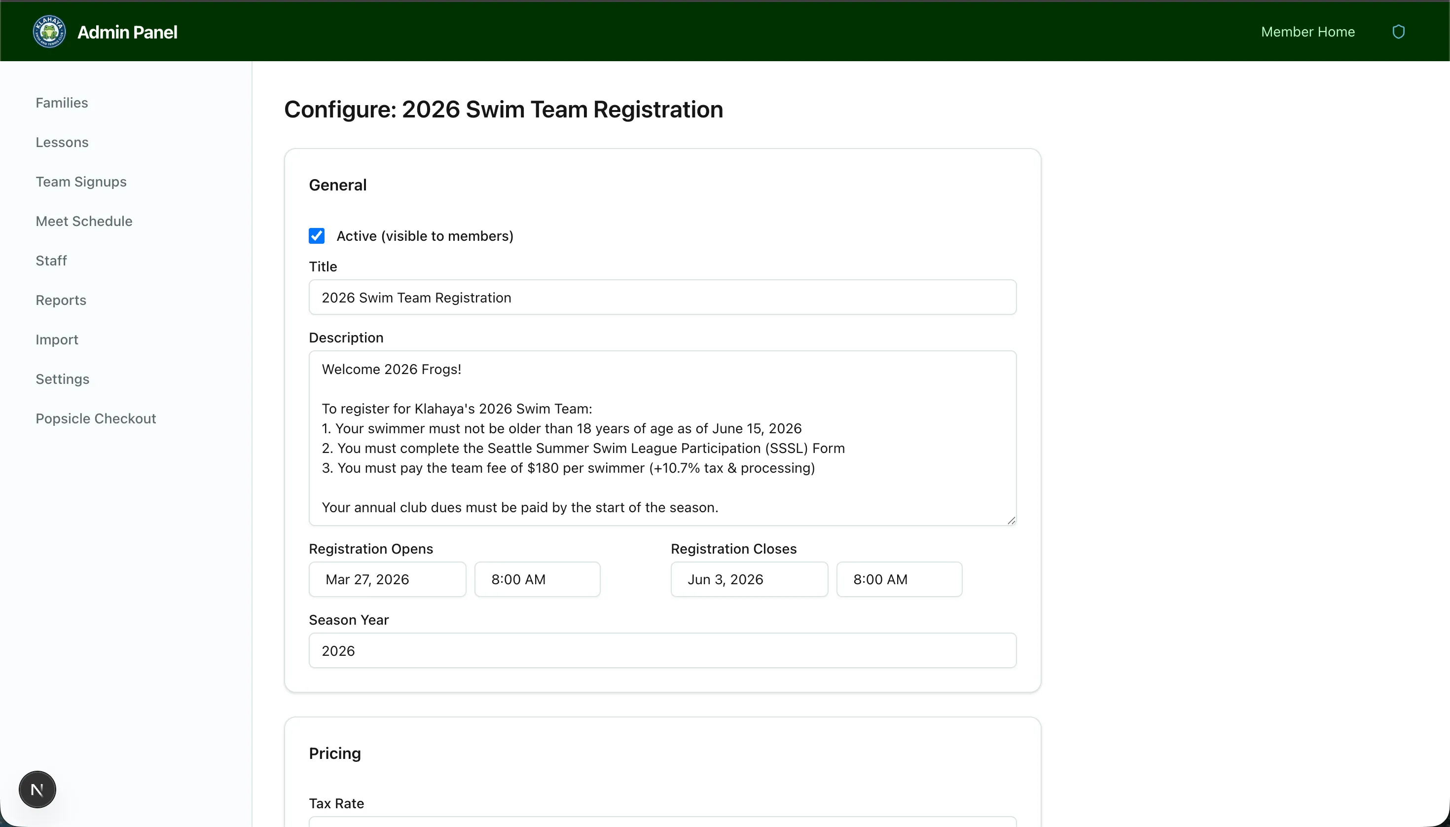 Export Registrations