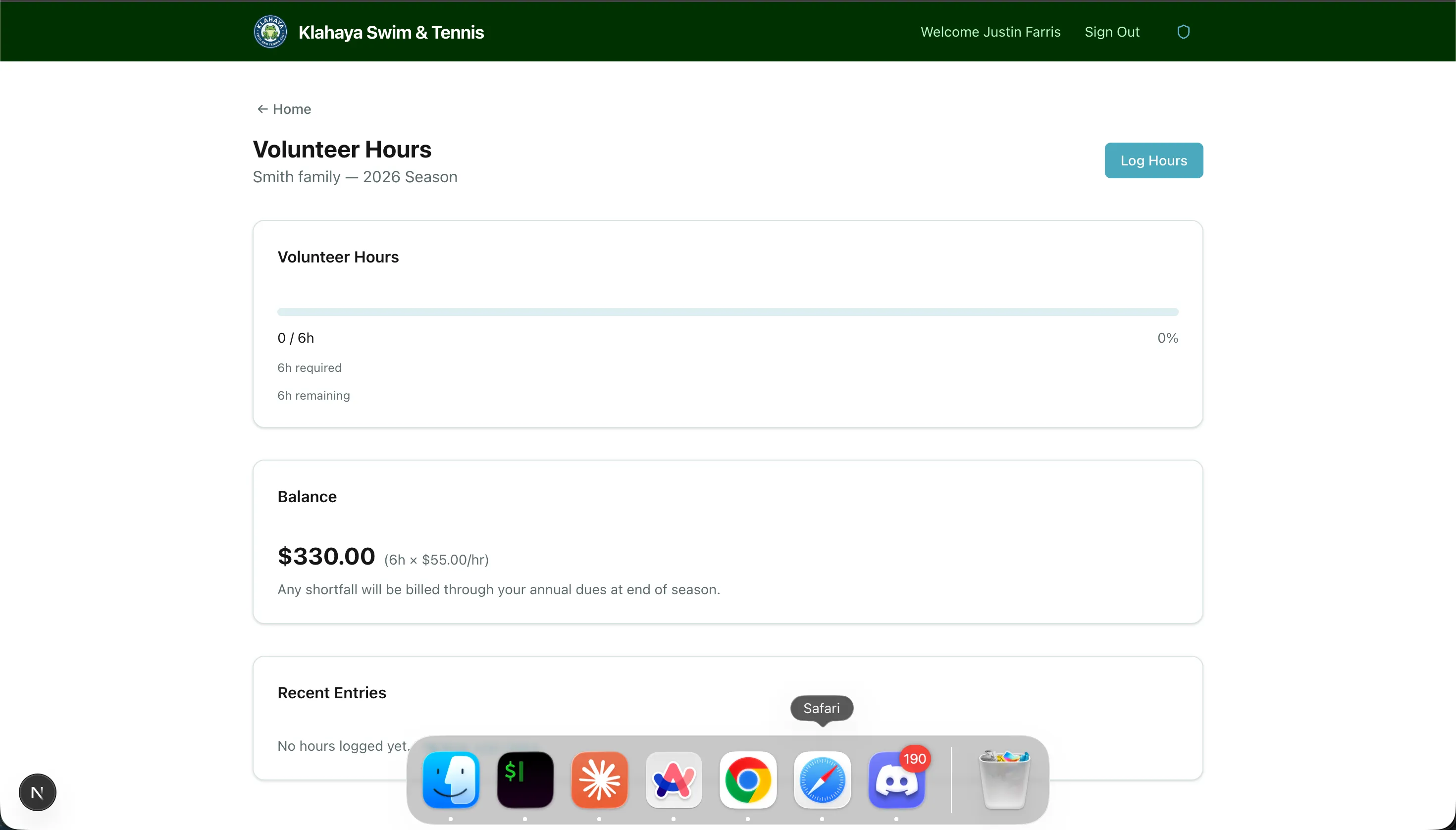 Volunteer Hours Dashboard